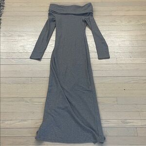 Wild Fable Gray Off-Shoulder Long Sleeve Dress